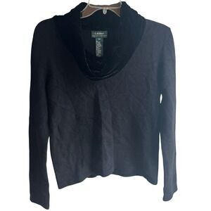 Ralph Lauren Women's Black Cashmere, Angora, Wool, Silk Blend Cowl Neck Sweater